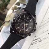 Emporio Armani Giovanni Chronograph Black Dial Black Rubber Strap Watch For Men - AR11028 Authentic Buy Shop Now