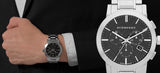 Burberry The City Black Dial Silver Steel Strap Watch for Men - BU9351 Authentic Buy Shop Now