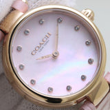 Coach Hayley Mother of Pearl Pink Dial Pink Leather Strap Watch for Women - 14503537 Authentic Buy Shop Now