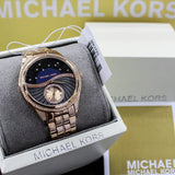 Michael Kors Lauryn Blue Dial Rose Gold Steel Strap Watch for Women - MK3723 Authentic Buy Shop Now