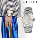 Gucci Dive Quartz White Dial Silver Steel Strap Watch For Men - YA136336 Authentic Buy Shop Now