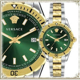 Versace Hellenyium Quartz Green Dial Two Tone Steel Strap Watch For Men - VE3A00720 Authentic Buy Shop Now