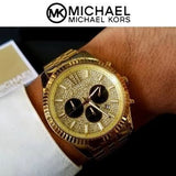 Michael Kors Lexington Crystals Gold Dial Gold Steel Strap Watch for Men - MK8494 Authentic Buy Shop Now