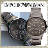 Emporio Armani Classic Chronograph Grey Dial Grey Steel Strap Watch For Men - AR2454 Authentic Buy Shop Now