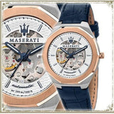 Maserati Stile Automatic Limited Edition White Dial Blue Leather Strap Watch For Men - R8821142001 Authentic Buy Shop Now