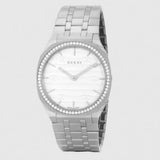 Gucci 25H Quartz Diamonds Silver Dial Silver Steel Strap Watch for Women - YA163401 Authentic Buy Shop Now