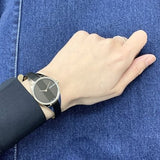 Calvin Klein Rebel Black Grey Dial Black Leather Strap Watch for Women - K8P231C1 Authentic Buy Shop Now