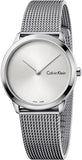 Calvin Klein Minimal SIlver Dial Silver Mesh Bracelet Watch for Women - K3M221Y6 Authentic Buy Shop Now