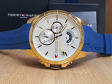Tommy Hilfiger Decker White Dial Blue Rubber Strap Watch for Men - 1791353 Authentic Buy Shop Now
