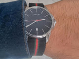 Gucci G Timeless Analog Quartz Black Dial Black NATO Strap Watch For Men - YA126321 Authentic Buy Shop Now