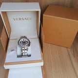 Versace Aion Chronograph White Dial Silver Steel Strap Watch for Men - VBR040017 Authentic Buy Shop Now