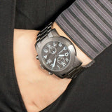Marc Jacobs Larry Chronograph Black Dial Gunmetal Grey Steel Strap Watch for Men - MBM5031 Authentic Buy Shop Now