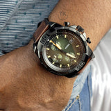 Fossil Bronson Chronograph Black Dial Brown Leather Strap Watch for Men - FS5856 Authentic Buy Shop Now