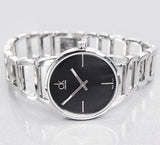 Calvin Klein Stately Black Dial Silver Steel Strap Watch for Women - K3G23121 Authentic Buy Shop Now