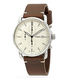 Fossil The Commuter White Dial Brown Leather Strap Watch for Men - FS5402 Authentic Buy Shop Now
