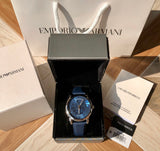 Emporio Armani Luigi Automatic Blue Dial Blue Leather Strap Watch For Men - AR60030 Authentic Buy Shop Now