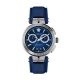Versace Aion Chronograph Blue Dial Blue Leather Strap Watch for Men - VE1D01220 Authentic Buy Shop Now
