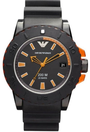 Emporio Armani Sportivo Quartz Black Dial Black Silicone Strap Watch For Men - AR5969 Authentic Buy Shop Now