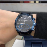 Maserati Traguardo Sports Blue Dial Black Rubber Strap Watch For Men - R8871612006 Authentic Buy Shop Now