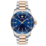 Movado Series 800 Blue Dial Two Tone Steel Strap Watch for Men - 2600149 Authentic Buy Shop Now