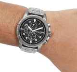 Fossil Dean Chronograph Black Dial Black Steel Strap Watch for Men - FS4721 Authentic Buy Shop Now
