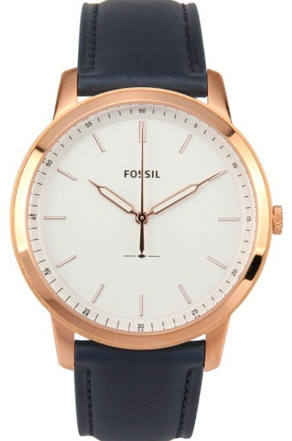 Fossil The Minimalist Slim White Dial Blue Leather Strap Watch for Men - FS5371 Authentic Buy Shop Now