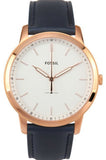 Fossil The Minimalist Slim White Dial Blue Leather Strap Watch for Men - FS5371 Authentic Buy Shop Now