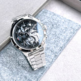 Tommy Hilfiger Henry Chronograph Black Dial Silver Steel Strap Watch For Men - 1710477 Authentic Buy Shop Now