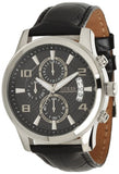 Guess Exec Chronograph Quartz Black Dial Black Leather Strap Watch for Men - W0076G1 Authentic Buy Shop Now