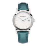 Burberry White Dial Turquoise Leather Strap Watch for Women - BU9120 Authentic Buy Shop Now