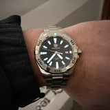 Tag Heuer Aquaracer Automatic Caliber 5 Black Dial Silver Steel Strap Watch for Men - WBD2110.BA0928 Authentic Buy Shop Now