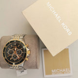 Michael Kors Bayville Chronograph Black Dial Two Tone Steel Strap Watch For Women - MK8872 Authentic Buy Shop Now