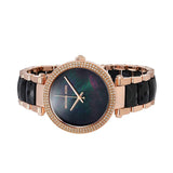 Michael Kors Parker Mother of Pearl Black Dial Two Tone Steel Strap Watch for Women - MK6414 Authentic Buy Shop Now