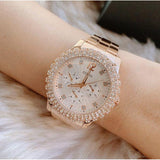 Guess Dazzler Diamonds Silver Dial Rose Gold Steel Strap Watch for Women - W0335L3 Authentic Buy Shop Now