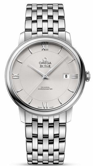 Omega De Ville Prestige Co-Axial Silver Dial Silver Steel Strap Watch for Men - 424.10.40.20.02.003 Authentic Buy Shop Now