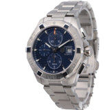 Tag Heuer Aquaracer Caliber 16 Automatic Chronograph Blue Dial Silver Steel Strap Watch for Men - CAY2112.BA0927 Authentic Buy Shop Now