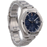 Tag Heuer Aquaracer Caliber 16 Automatic Chronograph Blue Dial Silver Steel Strap Watch for Men - CAY2112.BA0927 Authentic Buy Shop Now