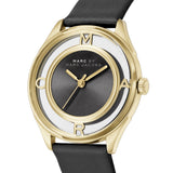 Marc Jacobs Tether Black Dial Black Leather Strap Watch for Women - MBM1376 Authentic Buy Shop Now
