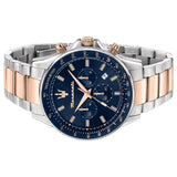 Maserati SFIDA Chronograph Blue Dial Two Tone Steel Strap Watch For Men - R8873640012 Authentic Buy Shop Now