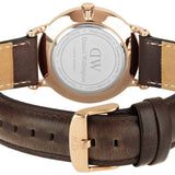 Daniel Wellington Dapper Bristol White Dial Brown Leather Strap Watch For Men - DW00100086 Authentic Buy Shop Now