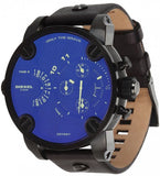 Diesel Little Daddy Blue Dial Black Leather Strap Watch For Men - DZ7257 Authentic Buy Shop Now