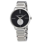 Michael Kors Portia Black Dial Silver Steel Strap Watch for Women - MK3638 Authentic Buy Shop Now
