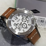 Fossil Modern Machine White Dial Brown Leather Strap Watch for Men - FS4929 Authentic Buy Shop Now