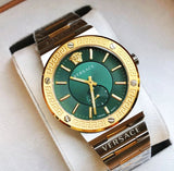 Versace Greca Green Dial Silver Steel Strap Watch for Men - VEVI00420 Authentic Buy Shop Now