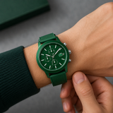 Lacoste 12.12 Chronograph Green Dial Green Silicone Strap Watch for Men - 2010973 Authentic Buy Shop Now