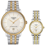 Tissot Carson Premium Powermatic 80 White Dial Two Tone Steel Strap Watch For Men - T122.407.22.031.00 Authentic Buy Shop Now