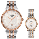 Tissot Carson Premium Powermatic 80 White Dial Two Tone Steel Strap Watch For Men - T122.407.22.031.01 Authentic Buy Shop Now