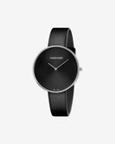 Calvin Klein Full Moon Black Dial Black Leather Strap Watch for Women - K8Y231C1 Authentic Buy Shop Now