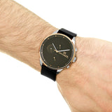 Tommy Hilfiger Chase Chronograph Quartz Grey Dial Black Leather Strap Watch For Men - 1791488 Authentic Buy Shop Now