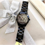 Michael Kors Slim Runway Black Dial Black Steel Strap Watch for Women - MK3589 Authentic Buy Shop Now